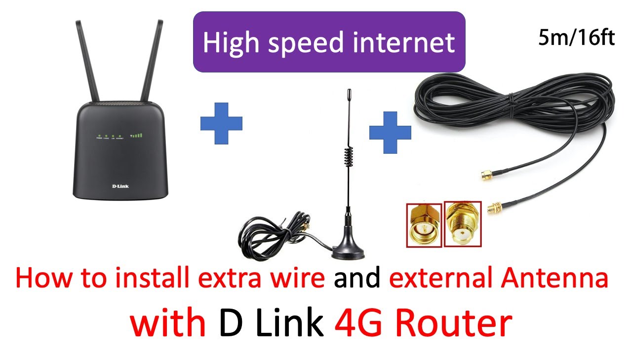 D link 4G setup with extra wire and external antenna- High speed internet in village - YouTube