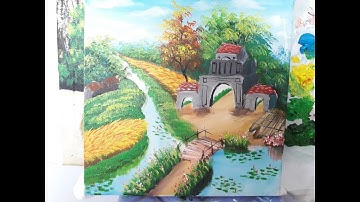 HƯỚNG DẪN VẼ TRANH ĐỒNG QUÊ 3D CHI TIẾT NHẤT