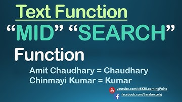 Excel in Hindi - How to use MID & SEARCH function #SkrLearningPoint