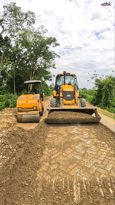 JCB 3dx Loader Folding & mini roller work 💪💯💥 #jcb #jcb3dx #tractor