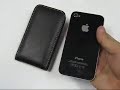 PDair Leather Case for Apple iPhone 4 - Vertical Pouch Type Belt clip included (Black)