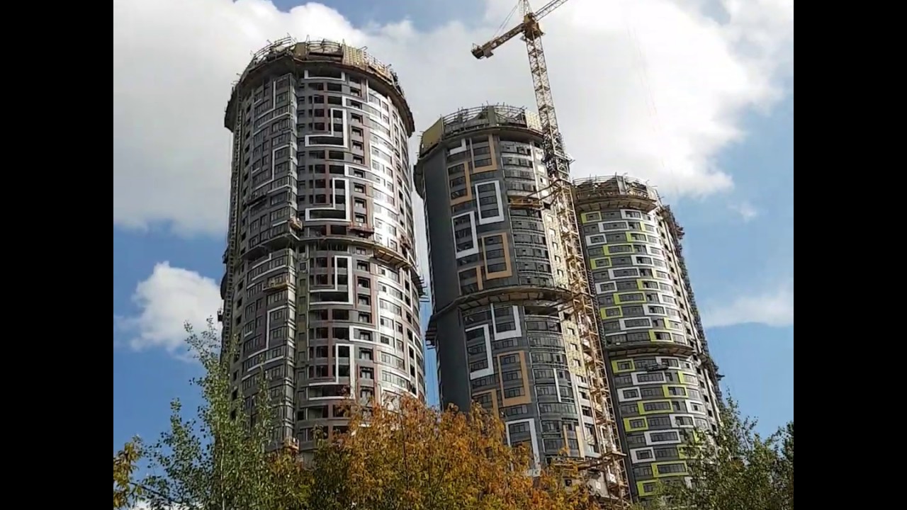 Стройка башен в Академическом районе Москва - YouTube
