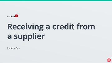 RECKON ONE - How do I process receiving a credit from a supplier?