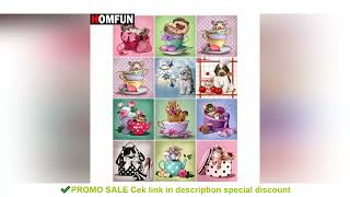 HOMFUN Paint With Diamond Embroidery 'Pet cat dog animal' Diamond Painting Full Square Round Picture