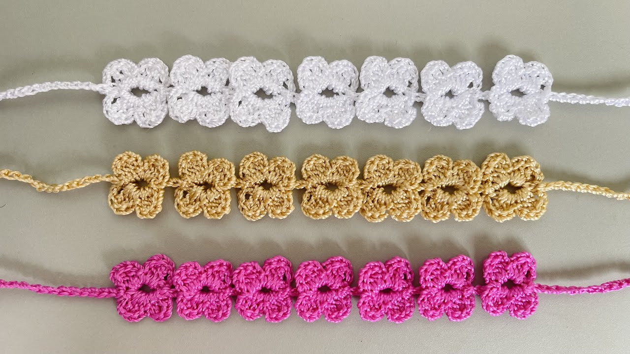 Pulseira em crochê rápida e fácil