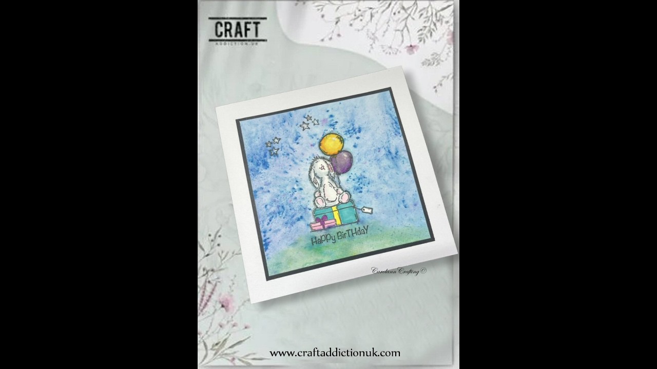 Поздравительные открытки с кроликом. Акварельный фон @CraftaddictionUK
