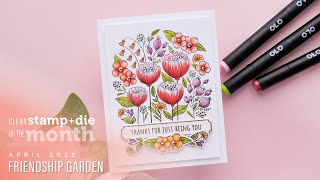 Spellbinders April 2023 Clear Stamp + Die of the Month – Friendship Garden