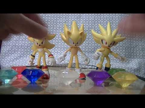 Sonic the Hedgehog Super Pack Shadow Silver 3” Action Figure Set Chaos  Emeralds