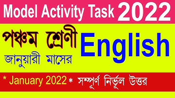 Model Activity Task Class 5 English January 2022, Class 5 Model Activity Task English Full Solved