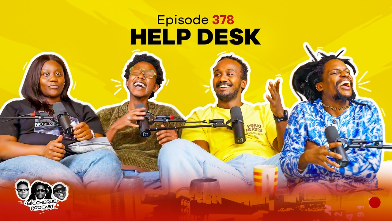 Mic Cheque Podcast hosts in an episode thumbnail from the show's YouTube channel
