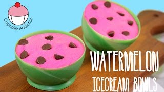 ⁣Watermelon Ice Cream Bowls! Fully Edible Frozen Summer Treats by Cupcake Addiction