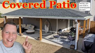 DIY Back Yard Remodel  10'x30' Covered Patio Build Start to Finish. New Addition in Back Yard Space