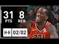 Taurean prince full careerhigh highlights celtics vs hawks 20180202  31 points 8 reb