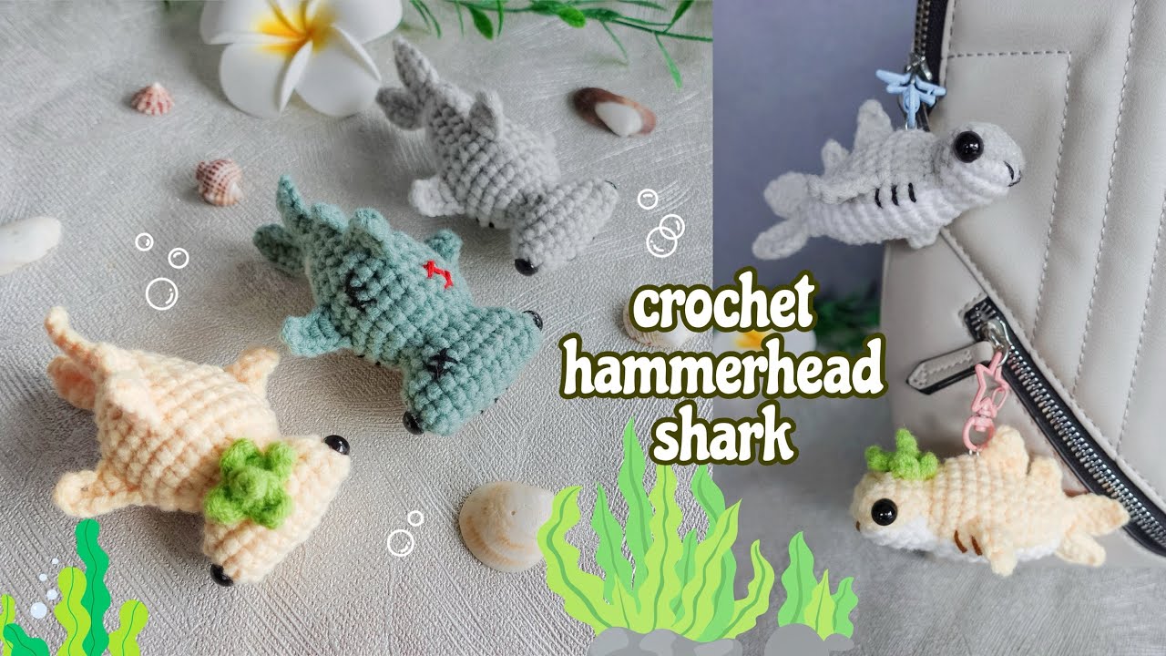 Мастер-класс по вязанию крючком без шитья: акула-молот амигуруми 🦈 | Легкий брелок в виде акулы-м...