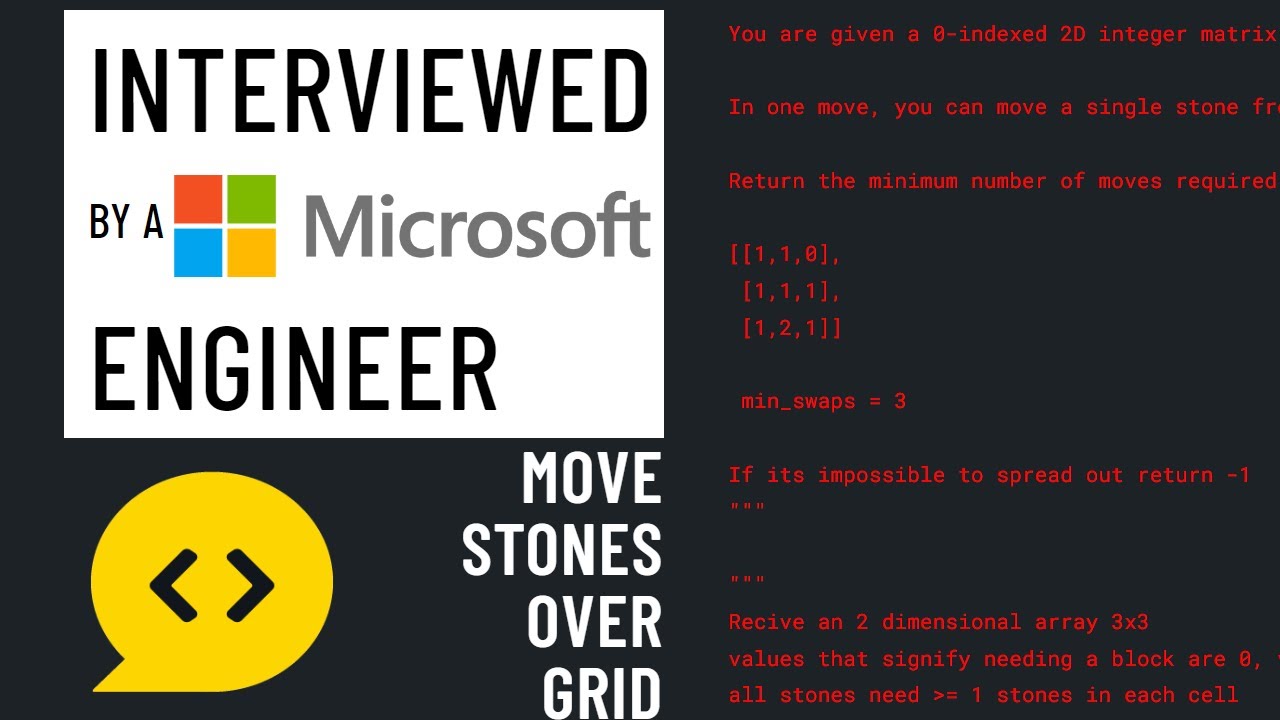 Moving Stone Using Code Ruby interview with a Microsoft engineer: Move Stones Over Grid - YouTube