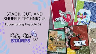 Stack, Cut, & Shuffle Technique | Papercrafting Playdate 69 | Apple Harvest