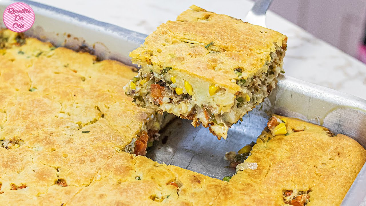 A MELHOR E MAIS FÁCIL TORTA DE SARDINHA! 😋 BATIDA A MÃO E RECHEIO QUE NÃO VAI AO FOGO!!