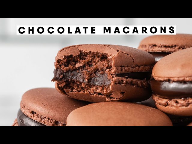 Crispy Chewy Chocolate Macarons With Ganache | Foolproof Step-by