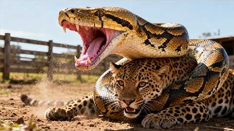 Brave Heroes Save Mother Mountain Lion from Giant Python’s Terrifying Attack🐍