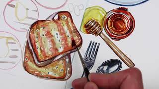 Watercolour Painting Food Illustration - SPEED PAINT