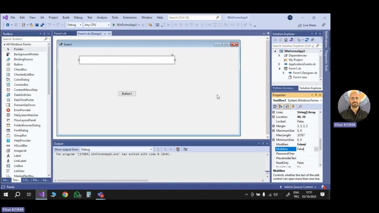 How to use multiline TextBox in Vb.Net - YouTube