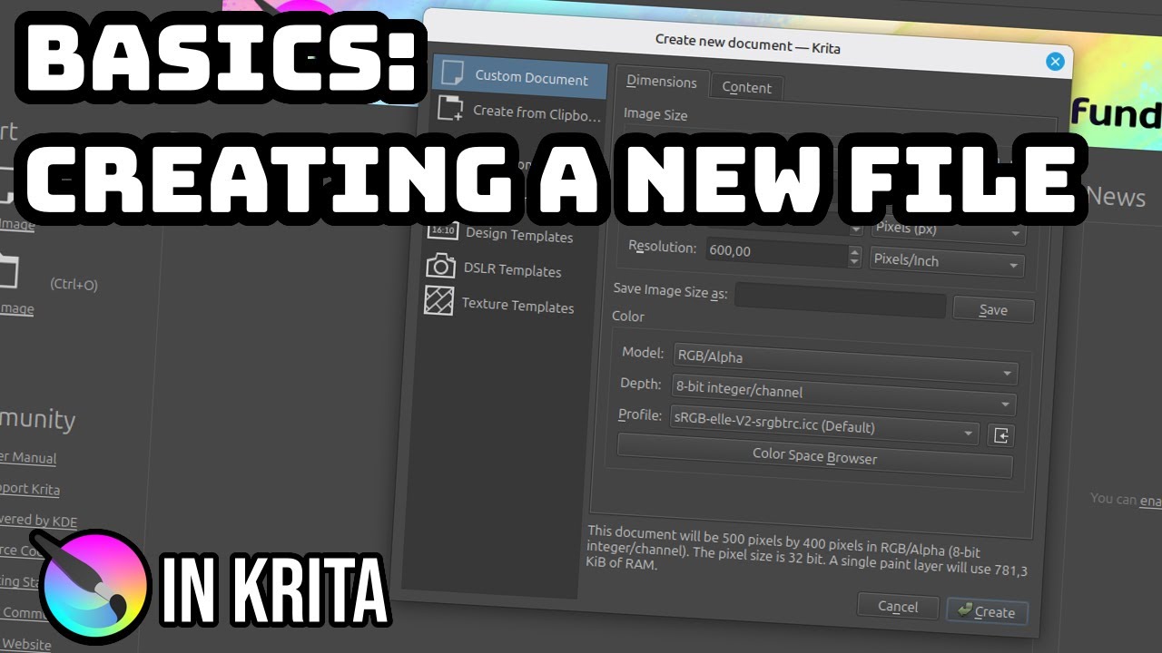 Krita Basics: How to Create a New File (Tutorial for Beginners) - YouTube
