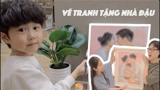 VẼ TRANH TẶNG NHÀ ĐẬU | Painting gift for Chuyện nhà Đậu | Xoài Fam