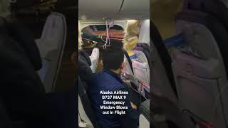 Alaska Airlines Boeing 737 MAX-9 Emergency Window Blows out in Flight #alaska #boeing #737max