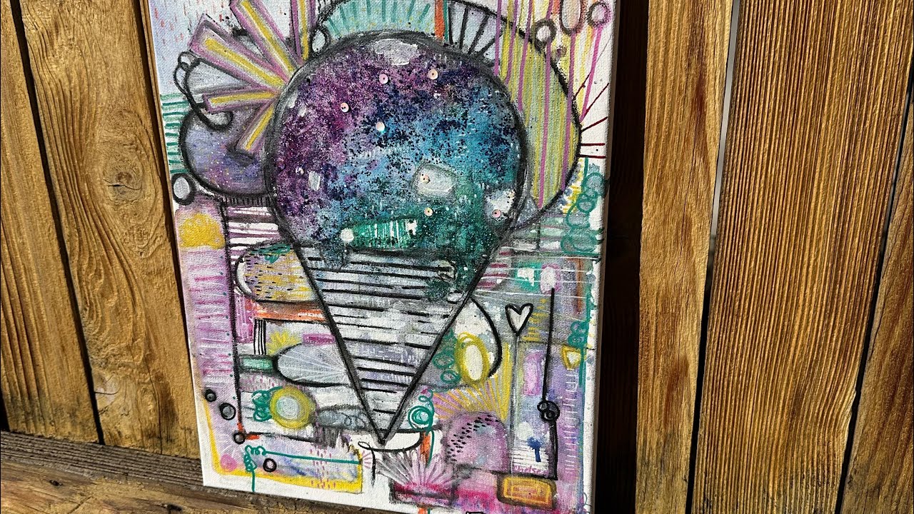 ASMR 1.5 hours of sights and sounds “Sparkle Snow Cone” #asmr #mixedmediapainting #art #glitter