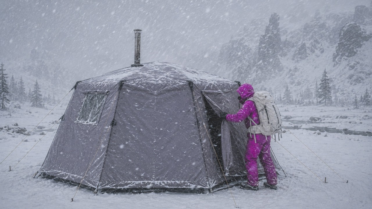 Surviving Winter in Heavy Snow With Insulated Tent | Extreme Off Grid Winter Life