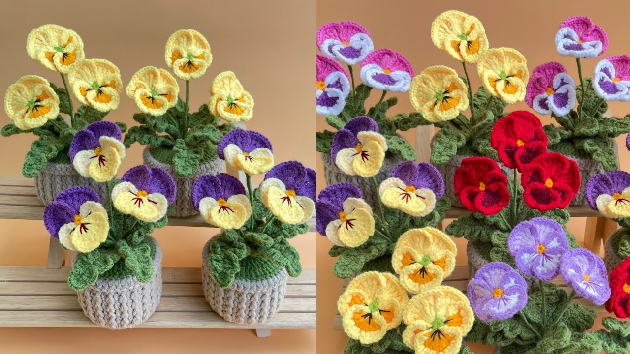 #220 How To Crochet Pansy Flower | Móc Hoa Pansy (Păng Xê)| Dương Liễu Handmade