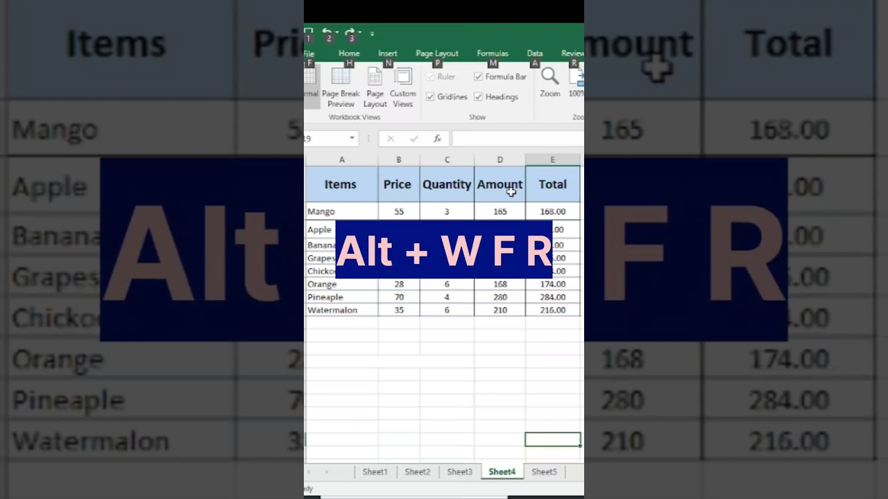 Excel freeze Shortcut 🔥 | 🕜Time Saving Trick 