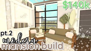 bloxburg MODERN MANSION | house build pt. 2