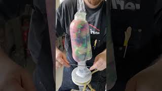 colorful prosthetic socket in and out, #rainbow #satisfying #resin #prosthetics #lamination