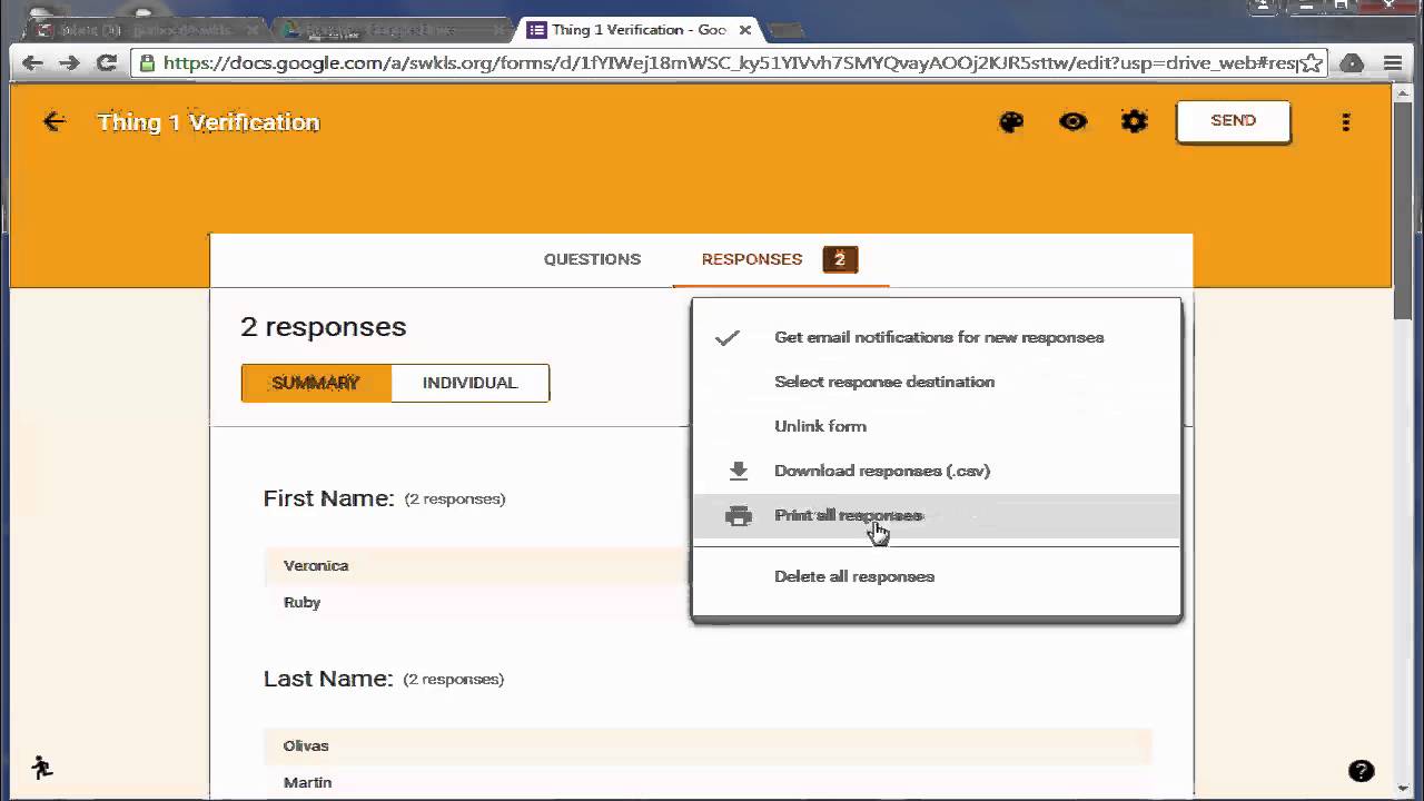 How To View Responses In Google Forms Youtube