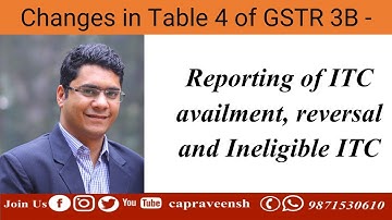 Changes in Table 4 of GSTR 3B - August 2022 onwards