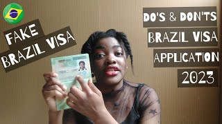 BRAZIL VISA 2024 | HOW TO KNOW A FAKE BRAZIL VISA | BRAZIL TOURIST VISA APPLICATION DO'S & DON'TS