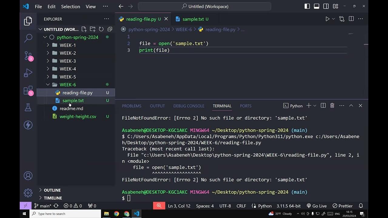Python for Beginners: Handling file with Python - Lesson | 20 - YouTube