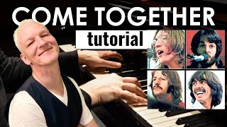 Come Together, Beatles, Piano Tutorial, with original solo parts