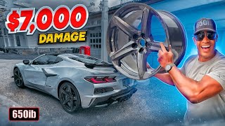 DESTROYED MY $7,000 C8 Z06 CORVETTE CARBON FIBER WHEEL!