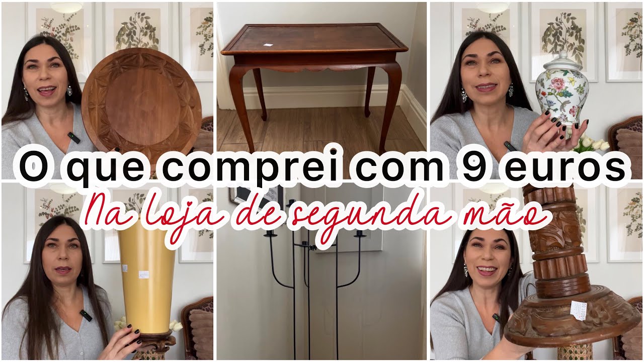 Compras de decoração na loja de segunda mão- gastei 9€ (Bélgica)