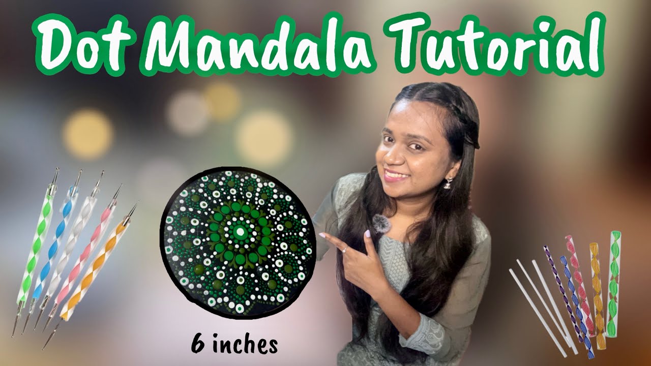 My First Dot Mandala Art! Easy Step-by-Step Tutorial for Beginners 💚🟢