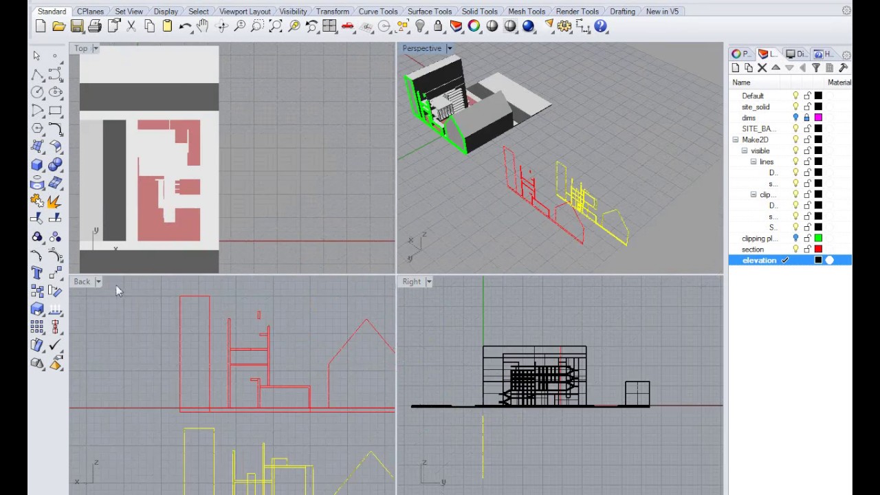 orthographic projections in rhino youtube