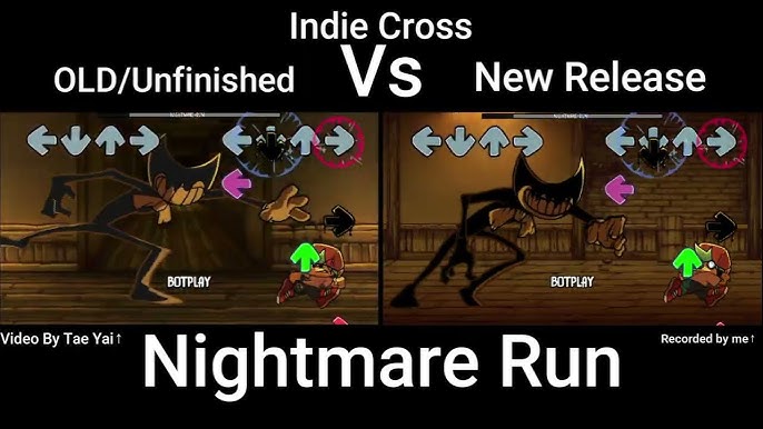 FNF Indie Cross Bendy - Nightmare Run (FC) (4k) 