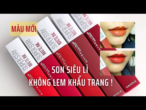 Bảng Màu Son Maybelline - Son kem lì Maybelline 2022 màu mới 335, 355, 375 | Maybelline Superstay Matte Ink