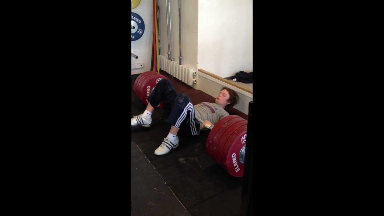 Fredrik Gyllensten 221 kg glute bridge