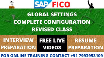 SAP FICO GLOBAL SETTINGS COMPLETE CONFIGURATIONS, SAP FICO TRAINING IN TELUGU, SAP CO TRAINING