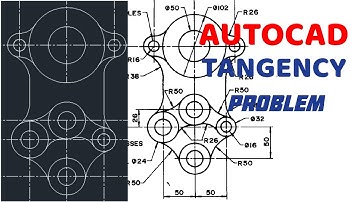 Autocad - Tangency Problems in | Technical Drawing | Engineering Drawing