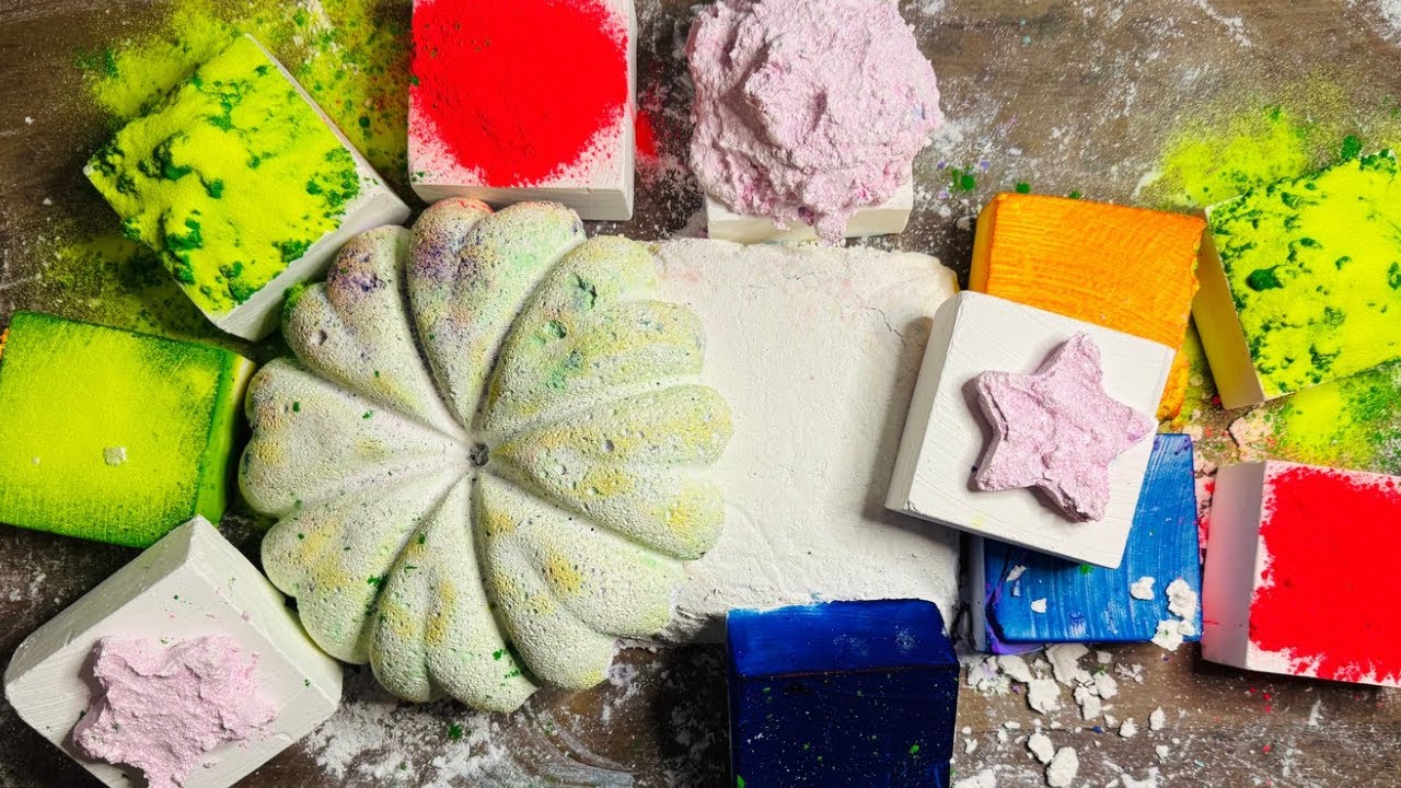 Just a bunch of goodies 🌈 | Dyed Gym Chalk ASMR | 