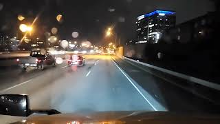 Remake: Driving through Cincinnati OH at night with the city lights up to OH/KY state boarder.